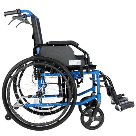 Premium Steel Attendant Wheelchair Side