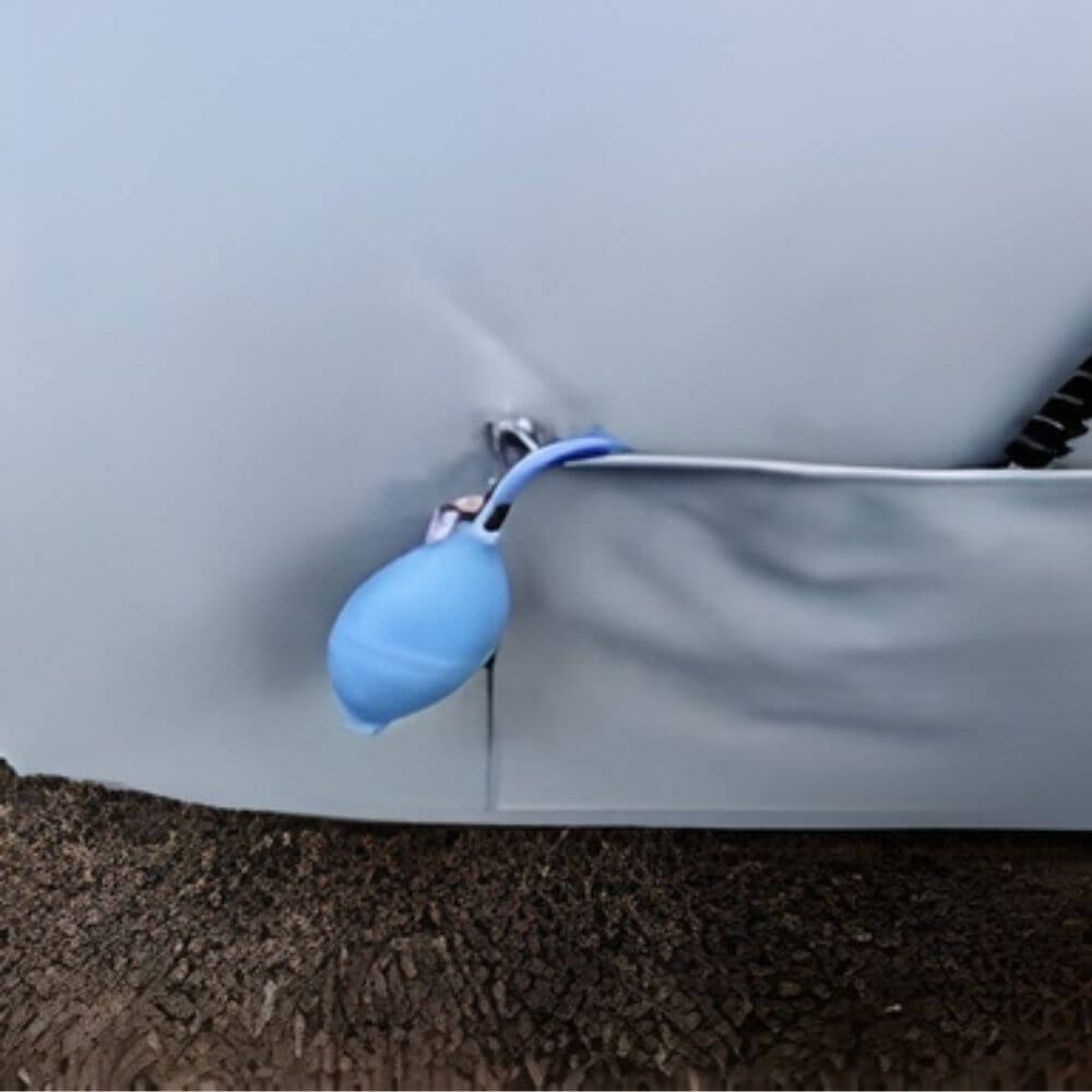 Pressure Care Lift Recliner Chair with Air Cells air cell inflation bulb attached to chair base