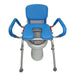 Rear view of Over Toilet Aid with Spring Assist Lift Seat positioned over a toilet