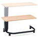 Rectangular Over Bed Table HR 44-83cm SWL 30kg with additional lower shelf and wheeled base
