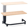 Image of Rectangular Over Bed Table HR 44-83cm SWL 30kg with additional lower shelf and wheeled base