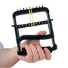 Image of Rolyan Ergonomic Hand Exerciser with Padded Handle black frame with adjustable resistance bands in use
