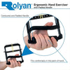 Image of Rolyan Ergonomic Hand Exerciser with Padded Handle shown in hand demonstrating grip and contoured design