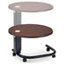 Round Over Bed Table HR 44-83cm SWL 30kg showing height adjustment range and mobile wheeled frame