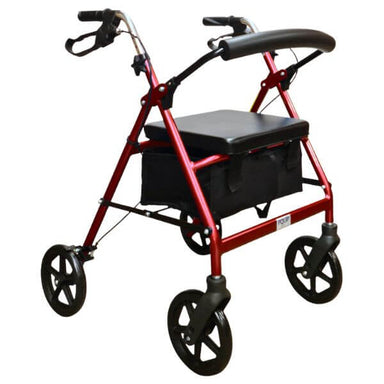 RoverGlide 8 Inch Wheel Rollator Red