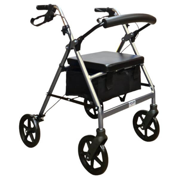 RoverGlide 8 Inch Wheel Rollator Silver