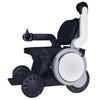 Image of Rover Powerchair compact electric wheelchair with white frame and all terrain front wheels