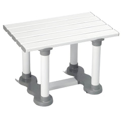 Savanah Slatted Bath Seat with Suction Cups for Secure Shower & Bathtub Safety white slatted bath stool with grey feet