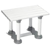 Image of Savanah Slatted Bath Seat with Suction Cups for Secure Shower & Bathtub Safety white slatted bath stool with grey feet