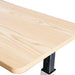 Spring Lift Overbed Table 79 x 39cm close-up of woodgrain tabletop with rounded corner