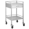 Image of Stainless Steel Dressing Trolley with Drawer and Shelf on locking swivel castors