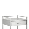 Image of Stainless Steel Dressing Trolley with Drawer and Shelf top rail and drawer front close up