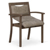 Image of Stand Assist Dining Chair 58cm wooden dining chair with padded seat and armrests for support