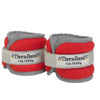 Image of THERABAND Adjustable Ankle and Wrist Weights red 1 lb pair with gray padded wraparound straps