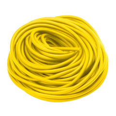 Theraband Non-Latex Resistance Exercise Tubing for Strength Training yellow coiled tubing on white background