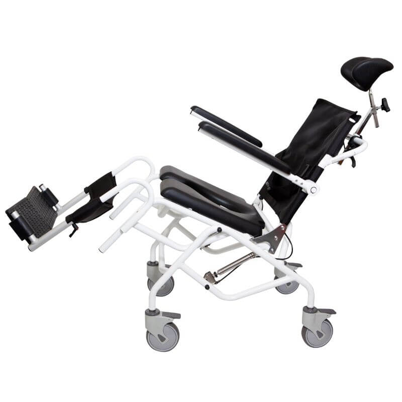 Tilt-in-Space Shower Commode Tilted Backwards