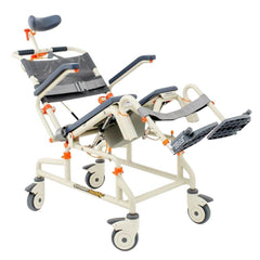 Tilt Shower Commode Chair with Rolling Frame adjustable tilt-in-space shower commode chair with padded seat and headrest