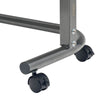 Image of Tilting Over Bed Table with Gas Lift 79 x 39cm close-up of metal frame and lockable castor wheels