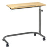 Image of Tilting Over Bed Table with Gas Lift 79 x 39cm flat tabletop position on wheeled overbed frame