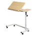Tilting Over Bed Table with Gas Lift 79 x 39cm side view showing angled tilting tabletop position