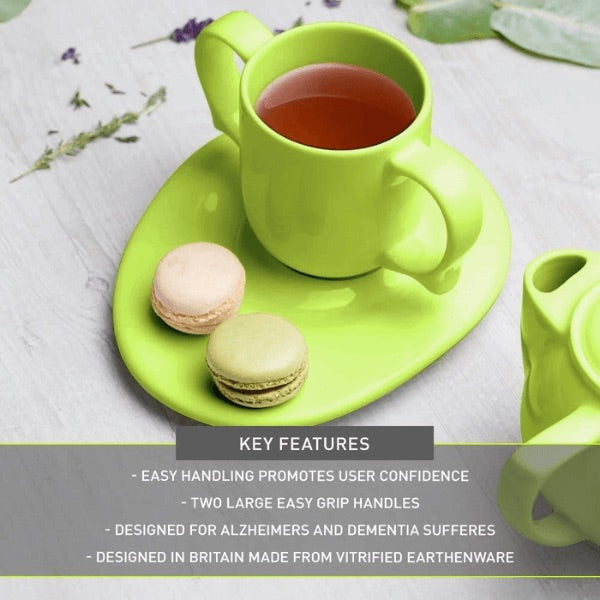 Two-Handled Ceramic Mug Green Sample