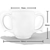 Image of Two-Handled Ceramic Mug White Measurements