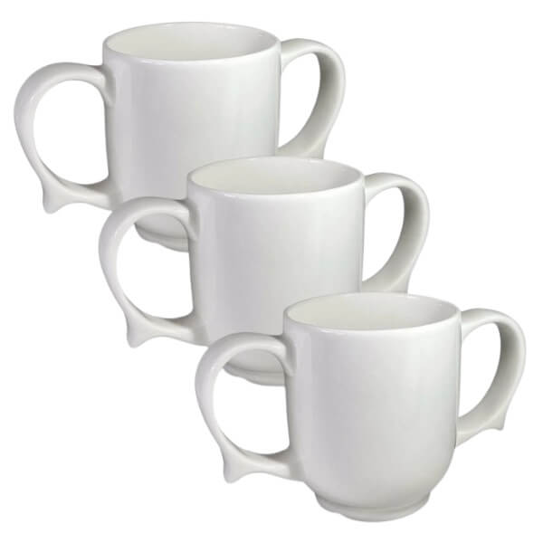 Two-Handled Ceramic Mug White Pack