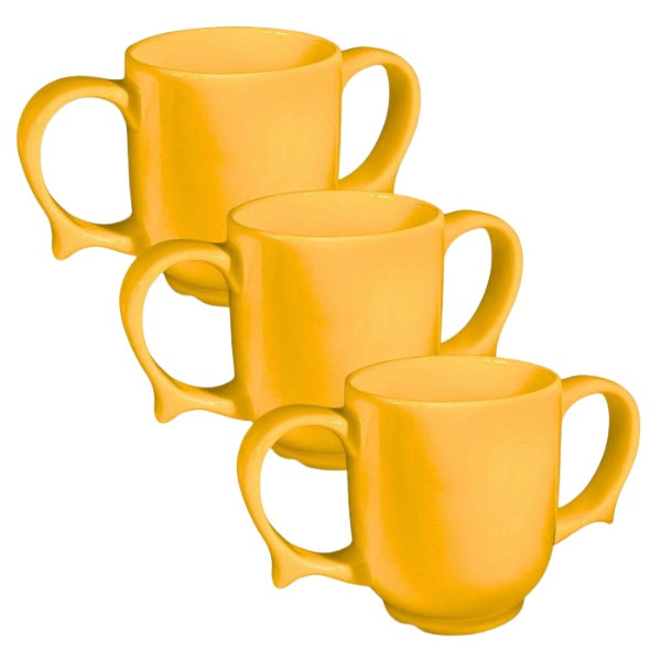Two-Handled Ceramic Mug Yellow Pack