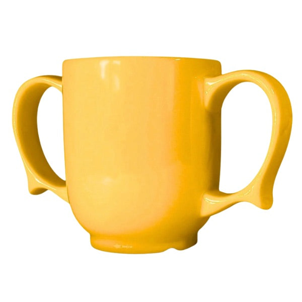Two-Handled Ceramic Mug Yellow
