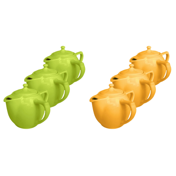 Two-Handled Ceramic Teapot For Seniors Green And Yellow