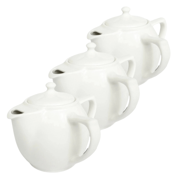 Two-Handled Ceramic Teapot For Seniors White