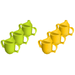 Two Handled Ceramic Feeding Cup For Seniors Green And Yellow