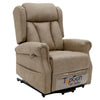 Image of Valentina Plus Electric Lift Recliner Chair in beige fabric with padded armrests and lift assist
