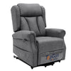 Image of Valentina Plus Electric Lift Recliner Chair in grey fabric with high back and padded cushions