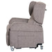 Vertical Lift Chair grey fabric electric recliner side view with high back and supportive arms