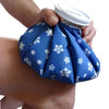Image of Vulkan Reusable Ice Bag for Fast Cold Therapy and Injury Relief 11 inch blue snowflake design applied to knee
