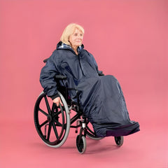 Waterproof Wheelchair Cover Mac with Hood and Zip Closure