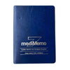 Image of Weekly Pill Organizer - 7 Day & 4 Daily Dose Medication Reminder blue mediMemo storage case with labeled cover