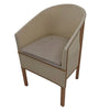 Image of Wicker Style Commode Chair with Wooden Frame with padded seat cushion covering concealed commode opening