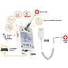 Image of Wireless Under Mattress Bed Exit Alarm Kit with Receiver components including pressure pad, transmitter and nurse call receiver