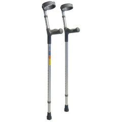 Pair of adult forearm crutches with ergonomic grips and large cuffs