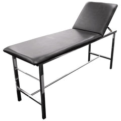 Aero Healthcare medical examination table with adjustable back raised, angled side view