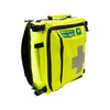 Image of Aero Healthcare Modulator first aid backpack angled side view with hi-vis yellow shell