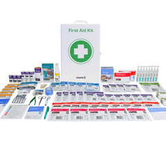 Aero Healthcare Responder 4 Series metal food and beverage first aid kit white case with contents