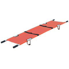 AeroRescue STR-03 orange alloy single-fold emergency pole stretcher with black straps
