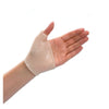 Image of Beige perforated aquaplast original thumb splint on the hand