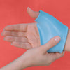 Image of Blue polyflex ii thermoplastic thumb splint being moulded