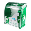 Image of CardiAct Connect 300 series AED cabinet with 4G monitoring and camera