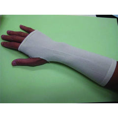 Cotton splint sock with thumb hole worn on the hand and forearm