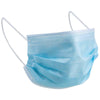 Image of Blue disposable 3 ply face mask with elastic ear loops